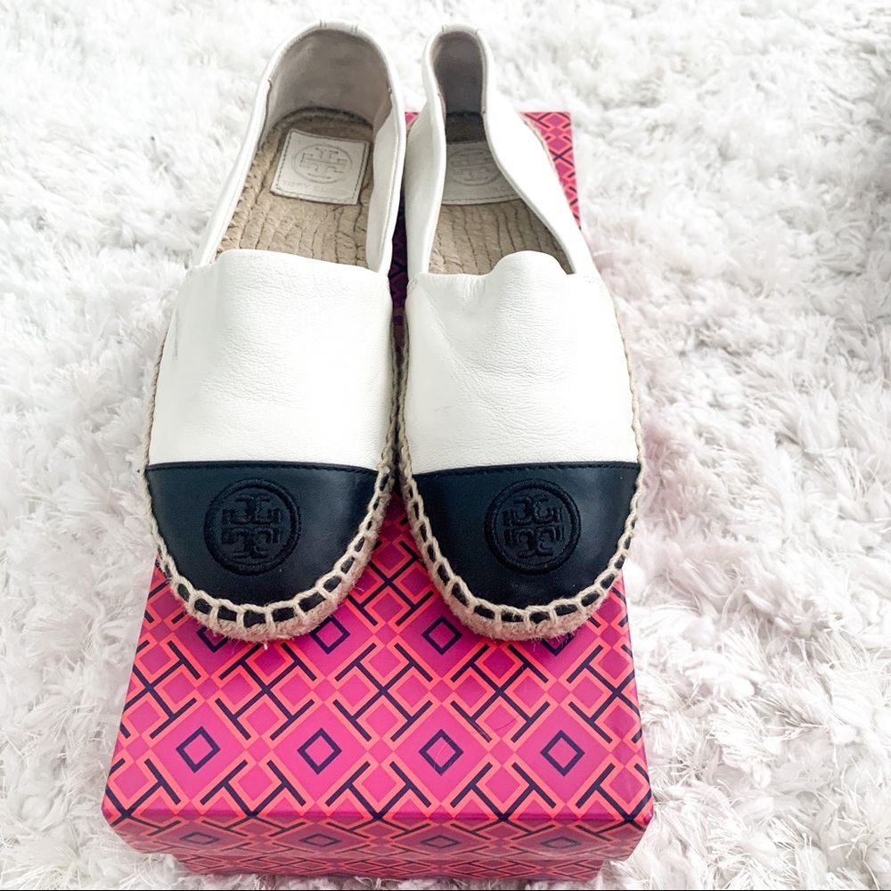 Tory Burch espadrille soft leather cream/black